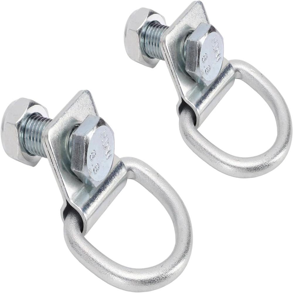 2PCS Heavy Duty Cargo Fixed Hook 14mm Hole Trailer Pull Ring Durable Trailer  Ring  For Trailers
