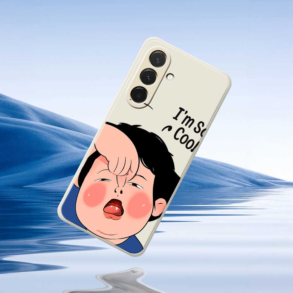 For Samsung Galaxy A36 5G Case Make Faces Kid Pattern Printing Straight Edge TPU Phone Back Cover