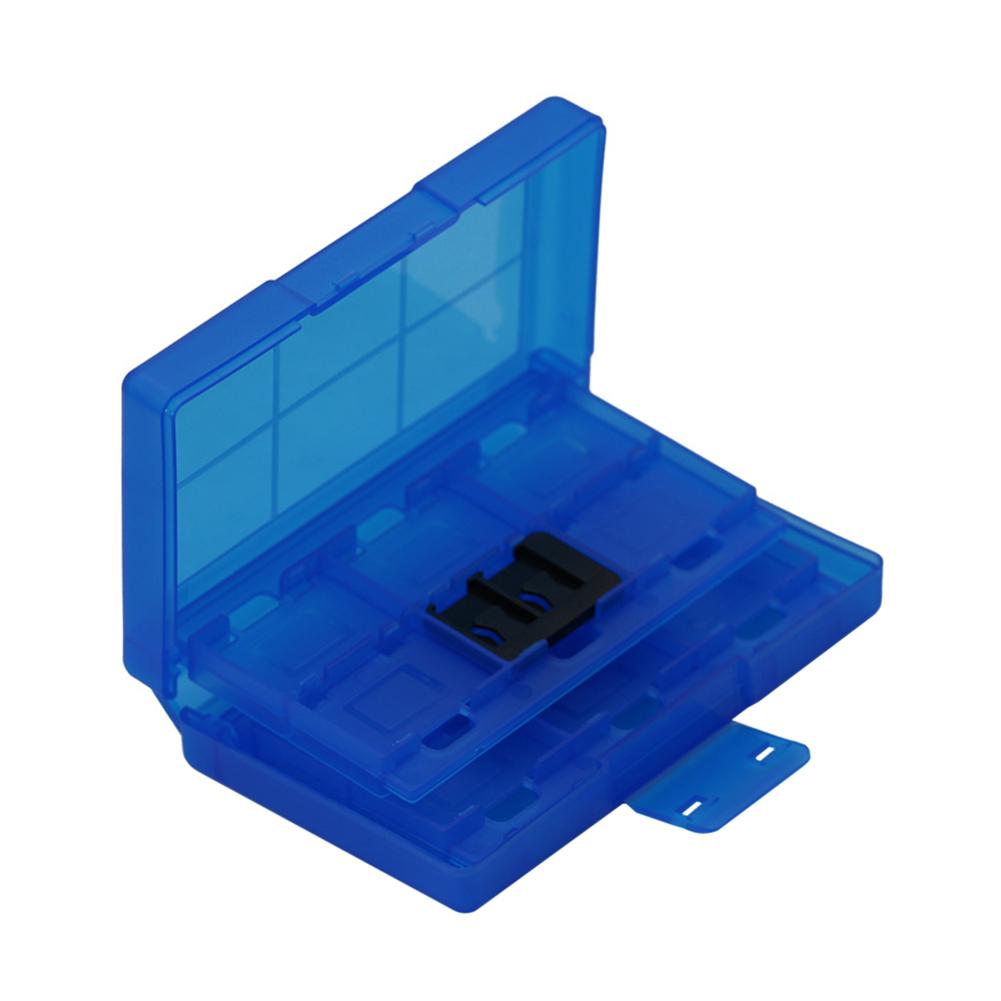 

24 in 1 Hard Game Cartridge Storage Box with 2 TF Card Slots for Nintendo Switch Large Capacity Game Card Case синій