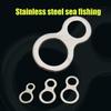 10Pcs 8 Solid Ring 2 Holes Wear-resistant Stainless Steel Sturdy Fishing Jigging for Outdoor