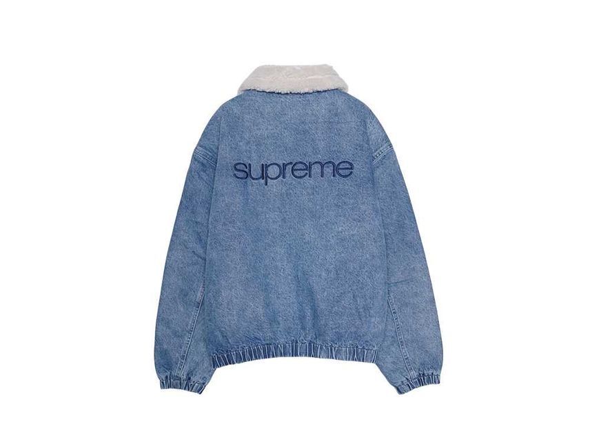 Supreme Chaqueta Bomber de Mezclilla Forrada de Borrego Sintético
