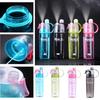 Creative Cartoon Spray Water Bottle For Outdoor Sports, Portable With Lid, Plastic Cup For Summer Hydration And Cooling, 600ml Capacity