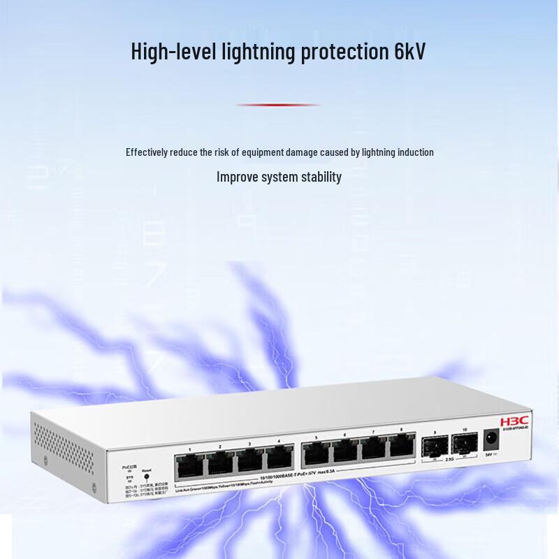 H3C S1650-8FP2NS-EI 10-Port Managed PoE Switch