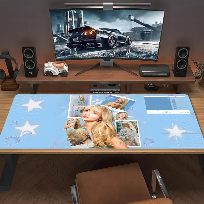 Sabrina Carpenter Large Size Mouse Pad Large Gaming Table Cushion Non-slip Laptop Tablet Big Mousepad XXL Mat Mini PC Playmat With Lock Edge