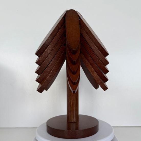 3/4/5Pcs Placemat Christmas Tree Design Bamboo Table Cushion Coaster Set High Temperature Resistant Insulation Mat