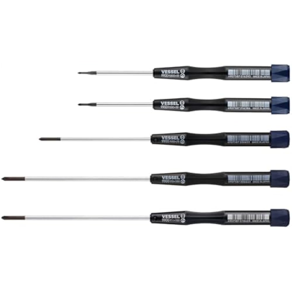 [Amazon.co.jp Exclusive] VESSEL (VESSEL) Micro Screwdriver Set, Set of 5, Phillips Screwdriver fo...