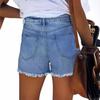 European & American Retro High-Waisted Floral Ripped Denim Shorts - Women's Slim Fit Jeans