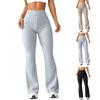 Women's High Waist Ribbed Knit Pants Elastic Waistband Casual Flared Trousers Comfortable Stretchy Fabric Lounge Bottoms