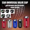HRQB8 4pcs Brushed Metal Car Wheel Tire Valve Stem Air Cap Cover Auto Accessories For Skoda Rapid Fabia Kamiq Octavia A7 A5 A4 Superb