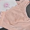 2024 Cross-border Plus Size Lace Bra: Wire-free, Breathable, Front Buckle, Comfortable Strappy Underwear for Breast Enhancement
