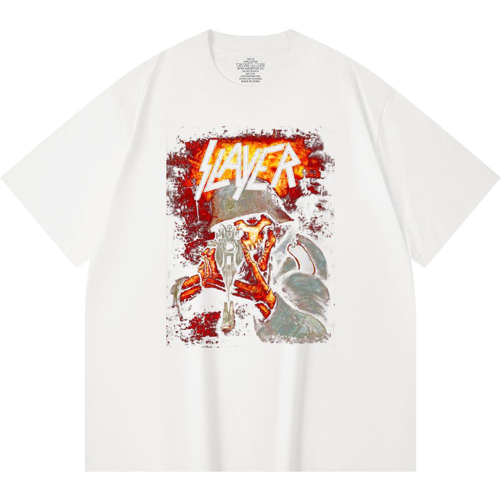 230 Gsm 100% Cotton Heavy Metal T-Shirt Rock Band Popular Music Print Unisex Heavy Cotton T Shirt