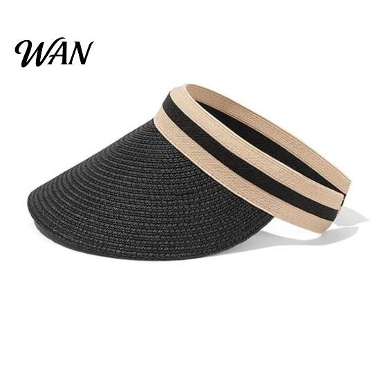 Cappello da Sole in Paglia Estivo Pieghevole, Intrecciato Traspirante Portatile Protezione UV per Spiaggia Viaggio Escursionismo Copricapo