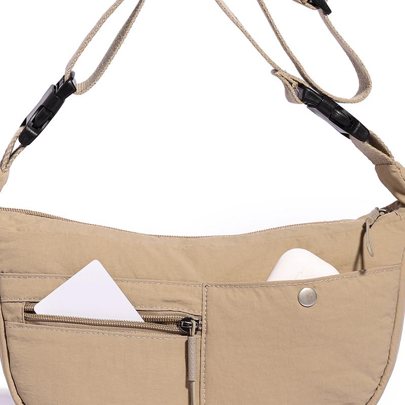 Lightweight Nylon Crescent Crossbody Bag Casual Shoulder Purse