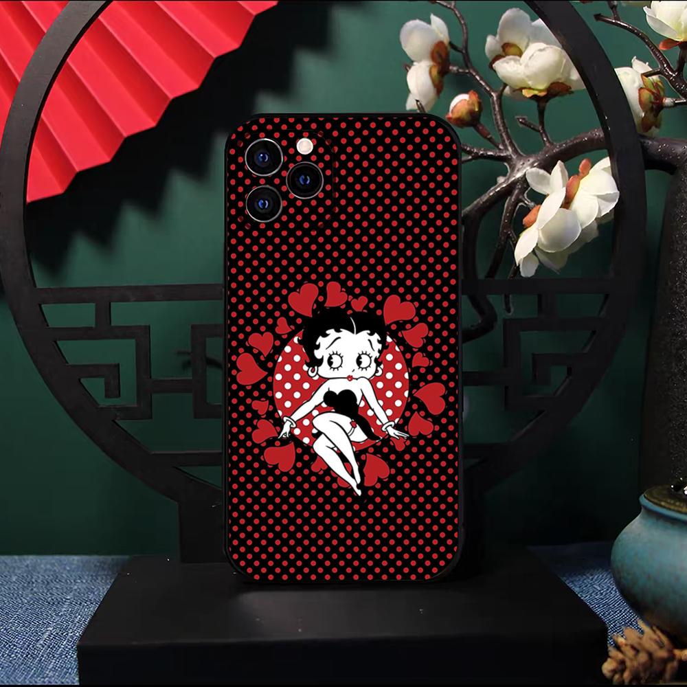 

Betty Beautiful B-boop Phone Case For IPhone 17 Pro Max 16 15 14 Pro Max 13 11 X Xs Xr 8 7Plus Silicone Cover iPhone17 Pro Max