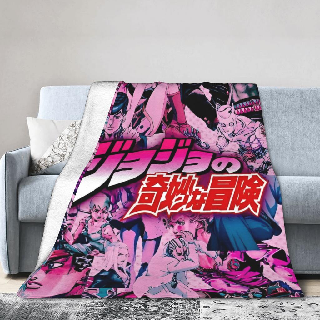 JoJos Bizarre Adventure japan Anime  Merch Blanket Warm Cozy Fluffy  Throw Blankets for Couch Multi-size Throws And Blankets