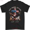 250 Jahre Amerikanische Flagge 250. Jubiläum USA Glaube Freiheit Adler Patriotisches T-Shirt vintage Gewaschen Leicht gedehnt