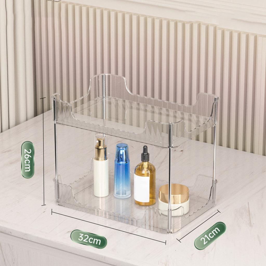 Desk Storage Rack Multipurpose Simple Light Luxury Double Layer Desktop Display Shelf for Home Bathroom