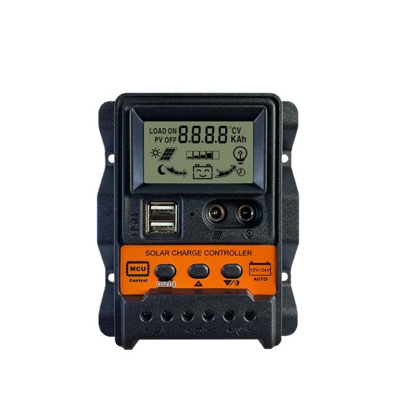 Afișaj dublu curent DC Controler solar 12V/24V LCD PWM Controler de putere fotovoltaică