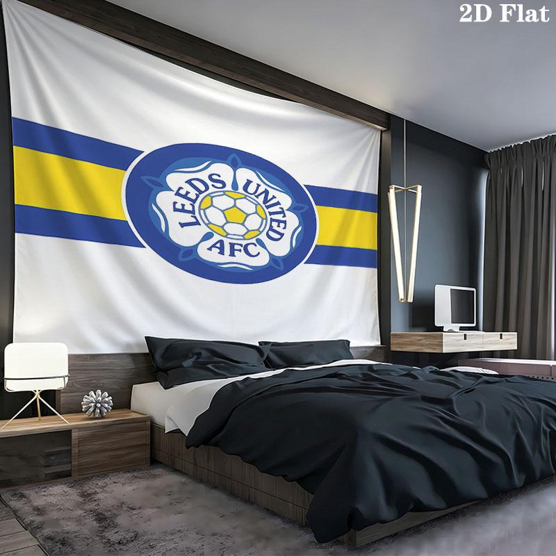 Leeds United Football Club Wall Tapestry Aesthetic Wall Hanging Printed Fabric Blanket Decorative Tapestries for Bedroom Living Room Home Decor