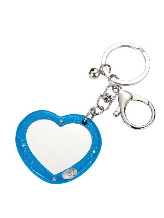 nff heart dia mirror key ring-blue