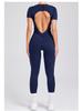 European & American 3D Backless Short Sleeve Jumpsuit - Autumn/Winter Yoga Activewear