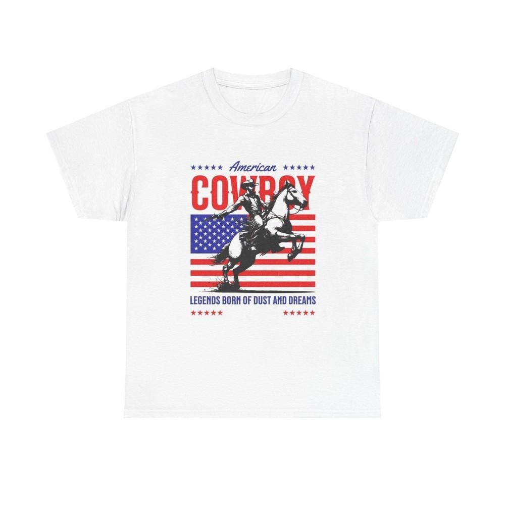 American Cowboy Graphic T Shirt American Flag USA Unisex Heavy Cotton Tee Unisex T-Shirt XXXL