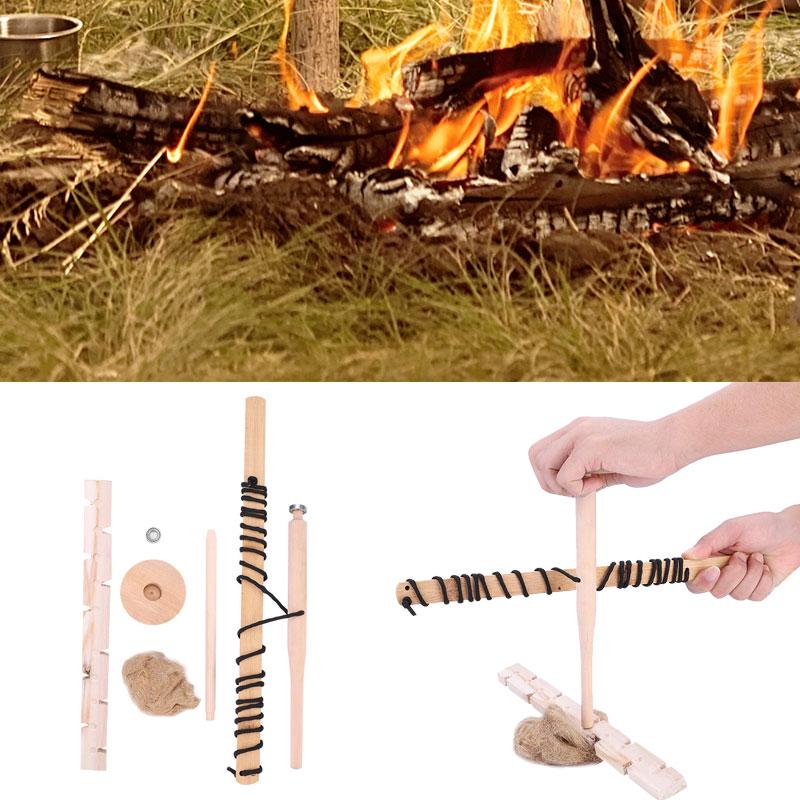 Buy Wood Drilling Fire Making Tool Survival Emergency Ignitor Kit for