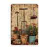 Vintage Metal Poster Lawn Mower Watering Can Wall Art Garage Bar Decor