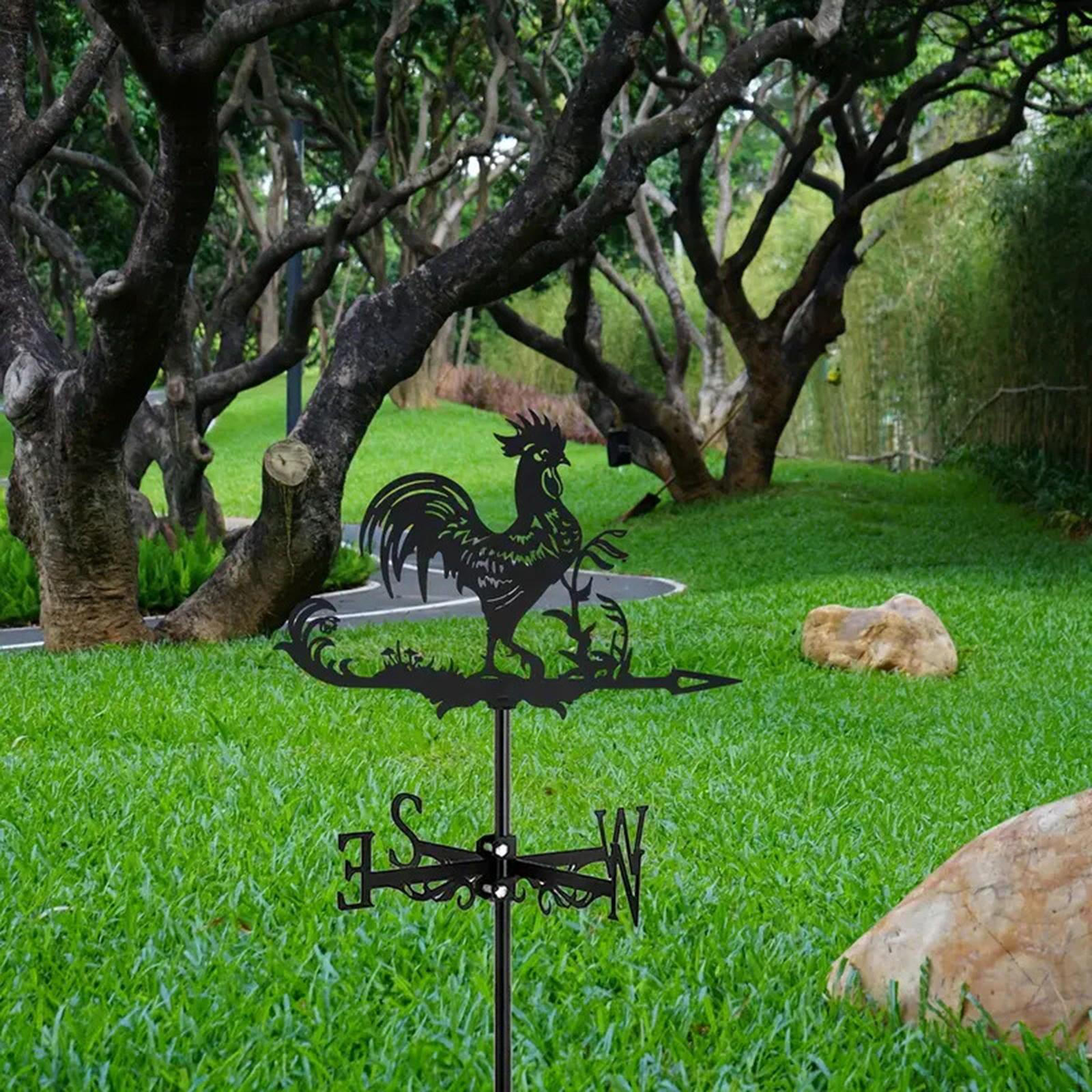 Weathervane Iron Weather Vane Art Wind Direction Indicator Vain Vein for Fence