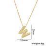 18K Gold-Plated Copper Necklace with Micro-Inlaid Zirconia & 26 Letter Pendant - Classic and Versatile European-American Jewelry
