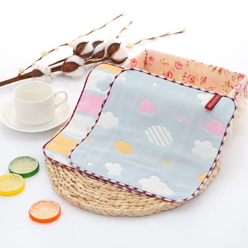 25 x 25 cm, quadratisches Handtuch aus reiner Baumwolle, 6-lagiges kleines Handtuch, Kindergarten-Wischtuch, Gaze-Taschentuch, kleines quadratisches Handtuch aus Baumwolle, Speicheltuch