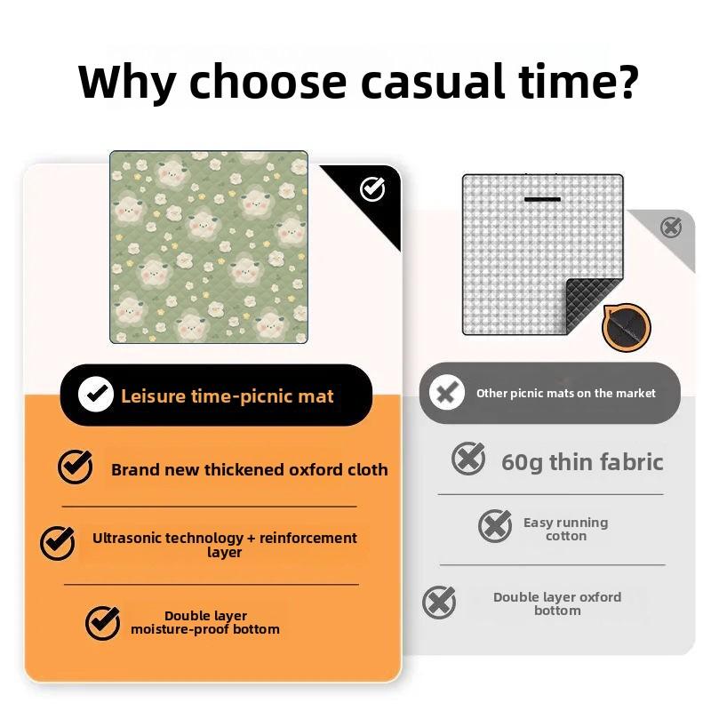 Picnic Mat Moisture-proof Mat Thickened Outdoor Camping Mat Music Festival Cushion Beach Mat Portable Floor Mat