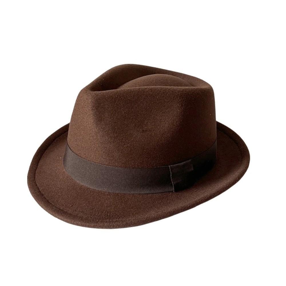 Cappello Fedora Classico Cappello Vintage in Feltro di Lana Cappello da Gentleman Berretto Trilby Uomo / Donna
