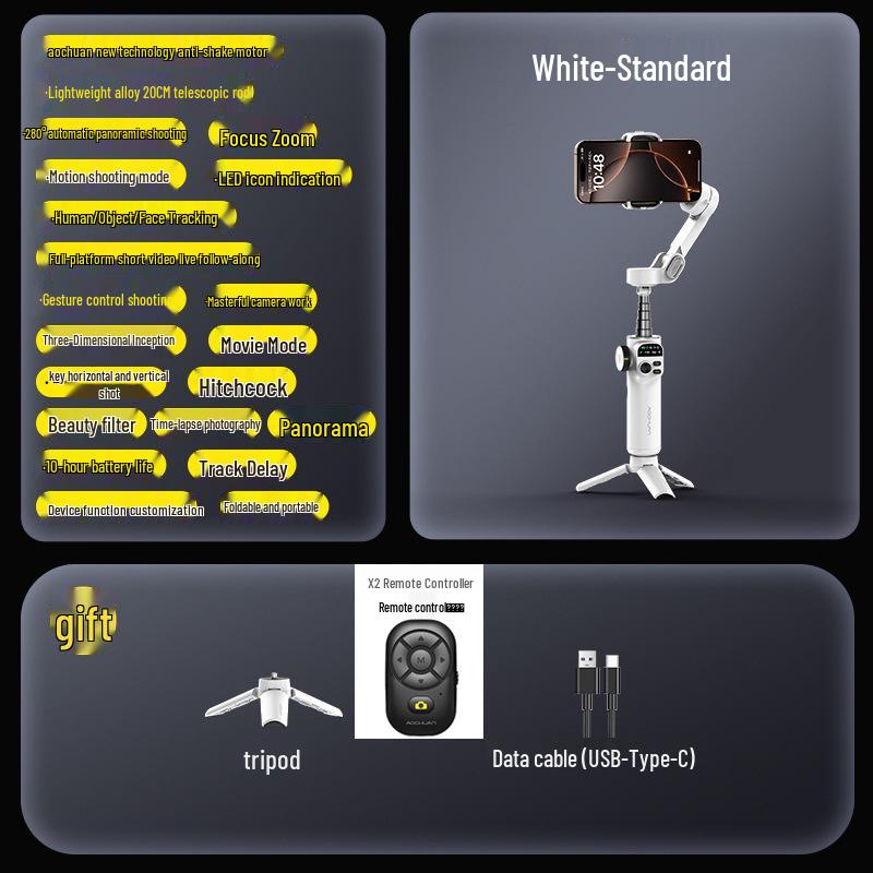 Oikawa Smart X2 Handheld Gimbal: Three-Axis Mobile Stabilizer with AI Tracking for Live Streaming