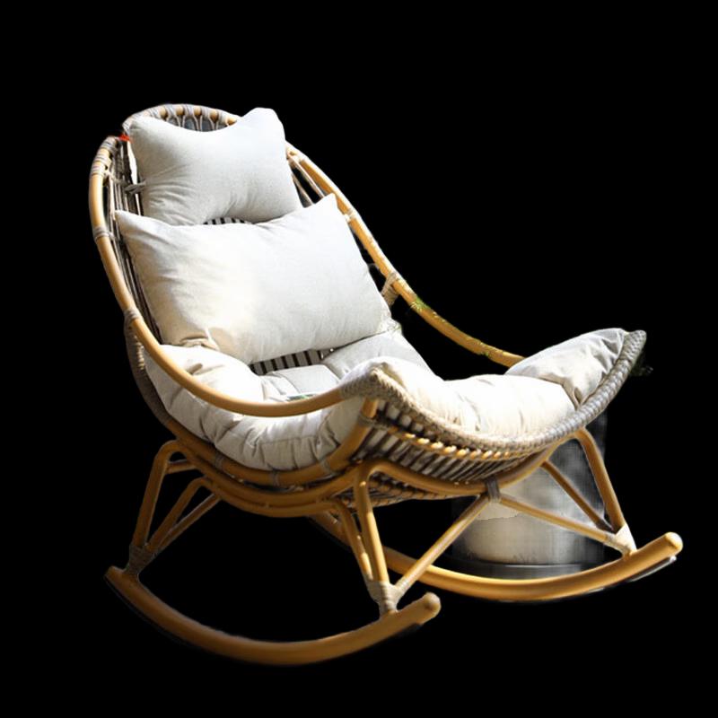 Outdoor Woven Rattan Rocking Lounge Chair