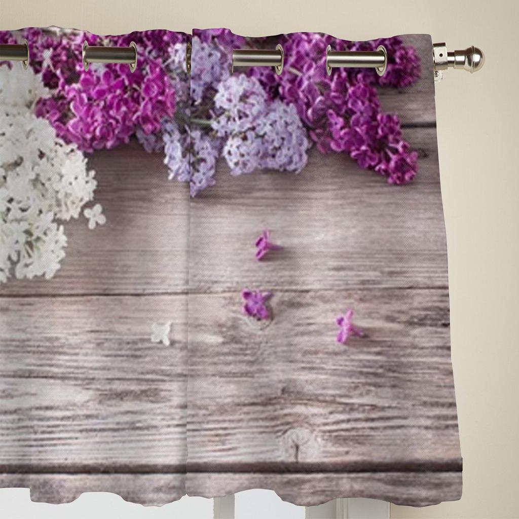 Liliac Pe Fundal Lemnos Perdele de Fereastră Pentru Living Decor Lux Dormitor Draperii Tratament Fereastră Bucătărie Perdele