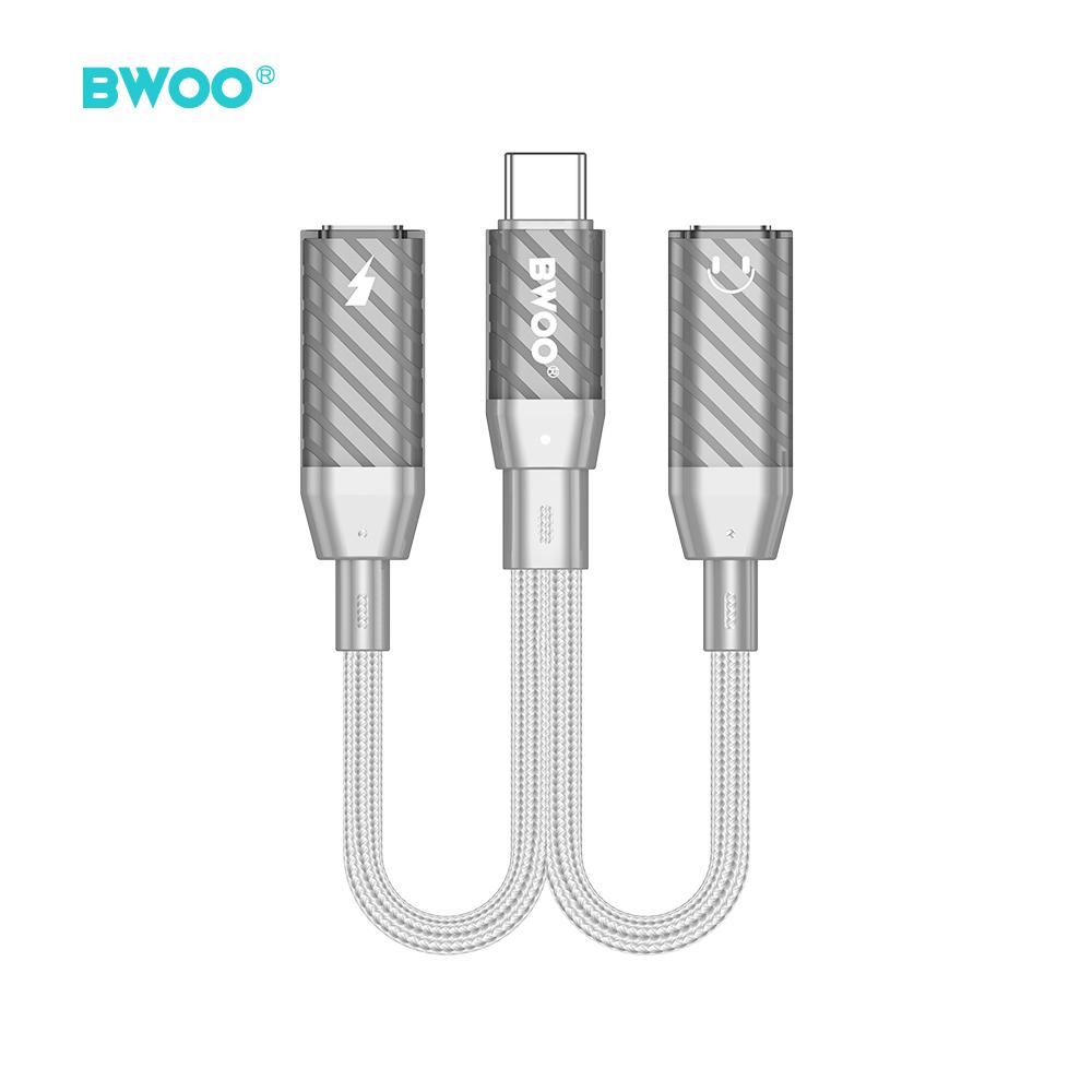 Bwoo Bz68 Adapter 2W1 Usb-C - 2X Usb-C Szary