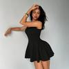 Women's Square Neck Sleeveless Mini Dress, Sexy Fit-and-Flare Skater Dress, Elegant Bodycon Party Dress for Ladies