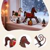 Christmas Horse Statue Animal Figurine Birthday Gift Collectible Metal Crafts