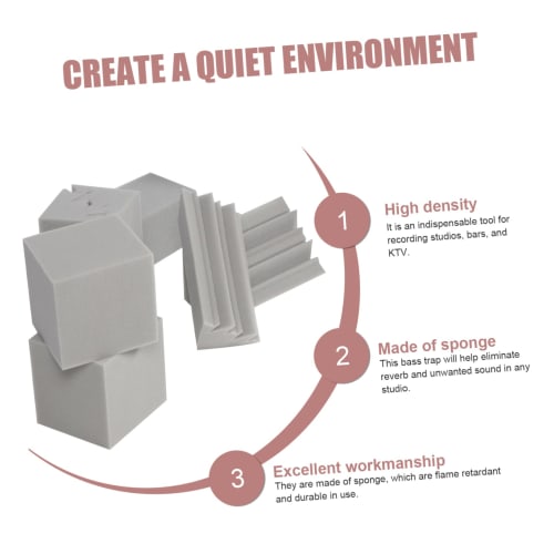 16 Pieces Acoustic Bass Soundproofing Pads, Bass Insulation Pads, Wall Insulation, Acoustic Diffusers, Sound Absorbing Panels, Sound Absorbing Cubes,