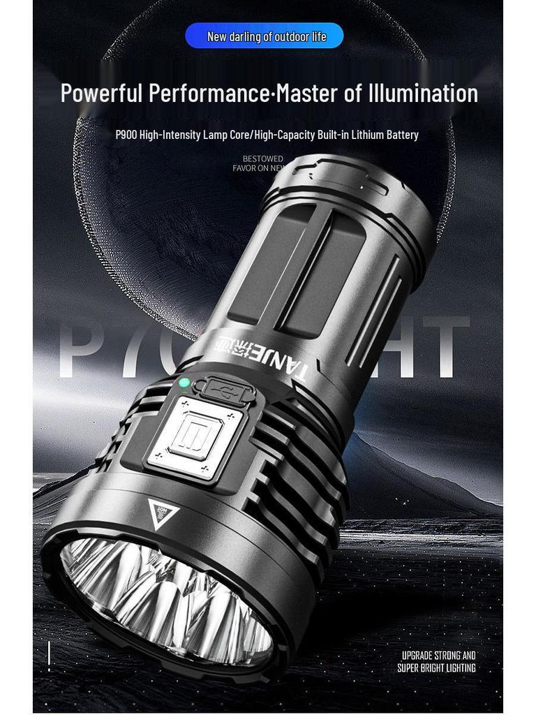 Ultra-Bright Rechargeable Outdoor Flashlight, Eight-Core, Multifunctional, Long-Range.