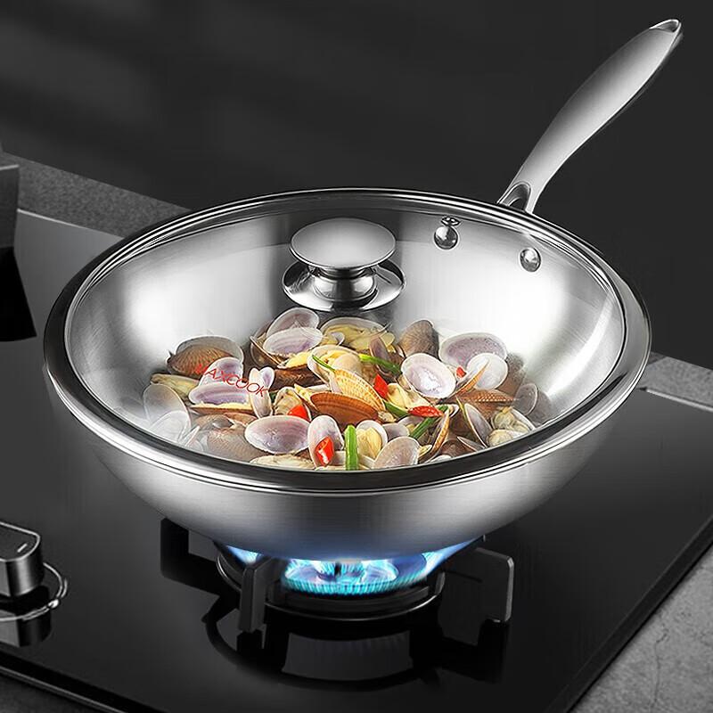 Meichu 304 Stainless Steel Wok with Lid