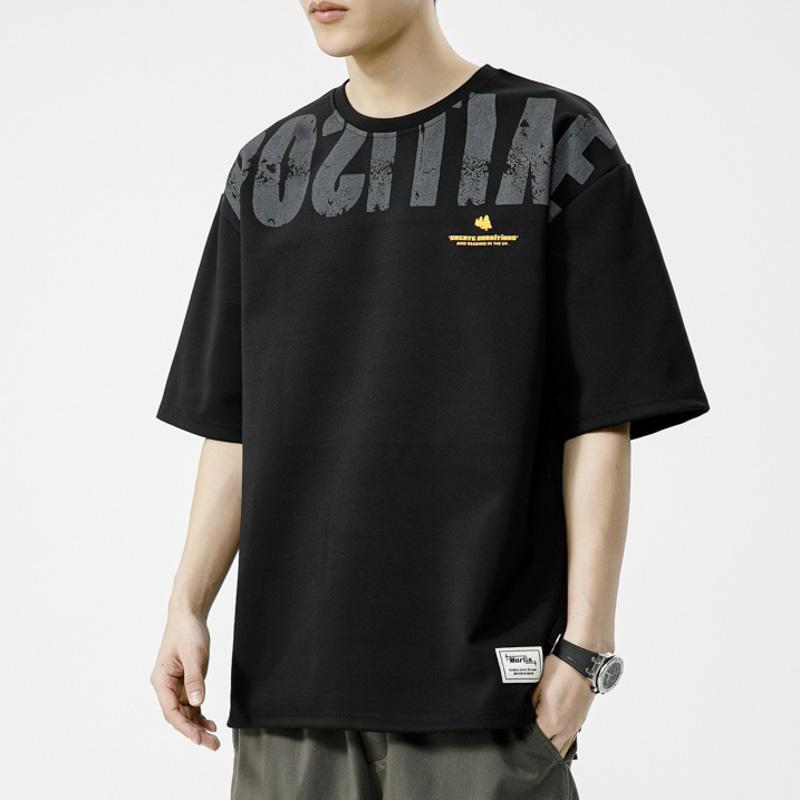 Men's Oversized Letter Graphic Crew Neck T-Shirt - Casual Short Sleeve Tee