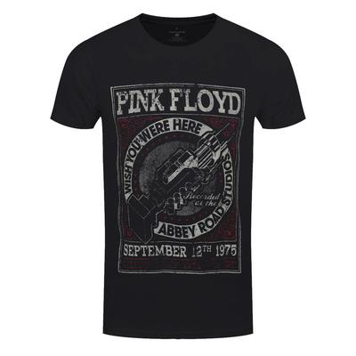T-Shirt Pink Floyd Wish You Were Here Abbey Road Band Rock Ufficiale Nera Nuova