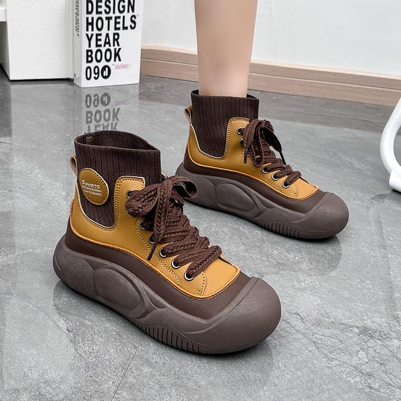 2024 autumn new ins Korean version of high-top little white shoes, female students high-top thick soles, this casual street shot L1323