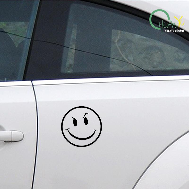 Die-Cut Vinyl Decal For Evil Smiley Face Car Sticker Waterproof Auto Decors on Car Body Bumper Rear Window Laptop