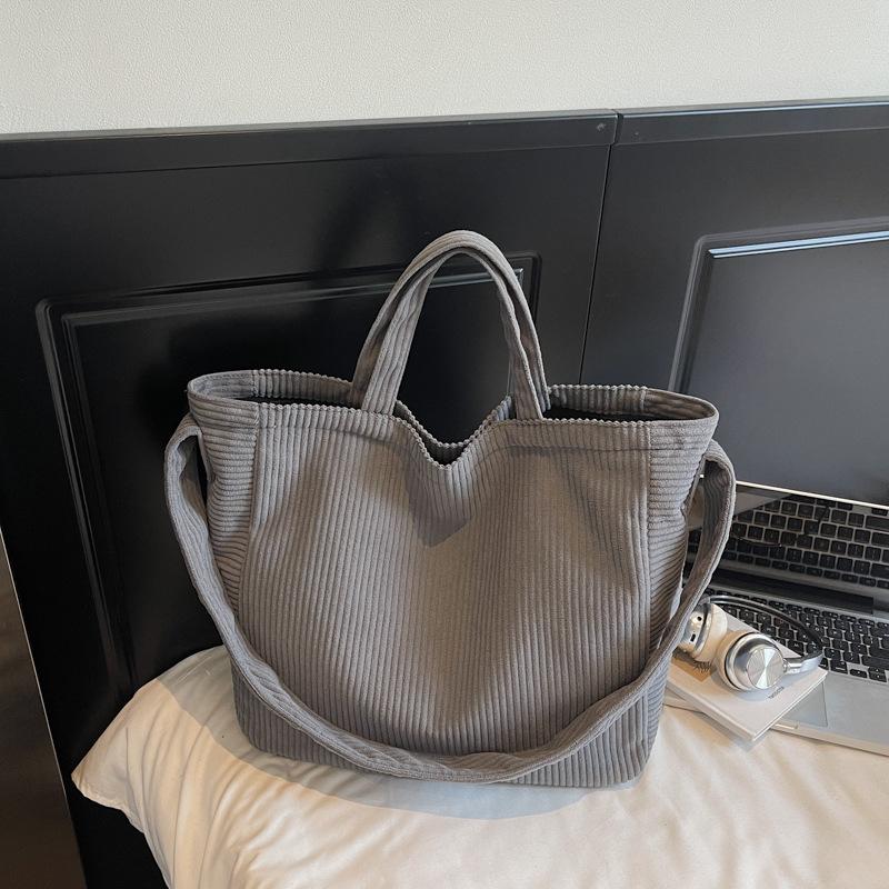 Corduroy Bag Women's New Autumn and Winter Retro Shoulder Bag Handbag Large Capacity Messenger Tote Bag