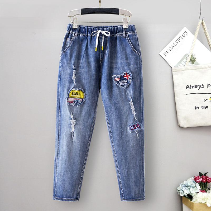 

Женские брюки больших размеров Женские джинсы больших размеров с высокой талией Брюки с разрезами Тонкие эластичные леггинсы Джинсы с карманами-морковками Комфортные брюки с талией 6XL