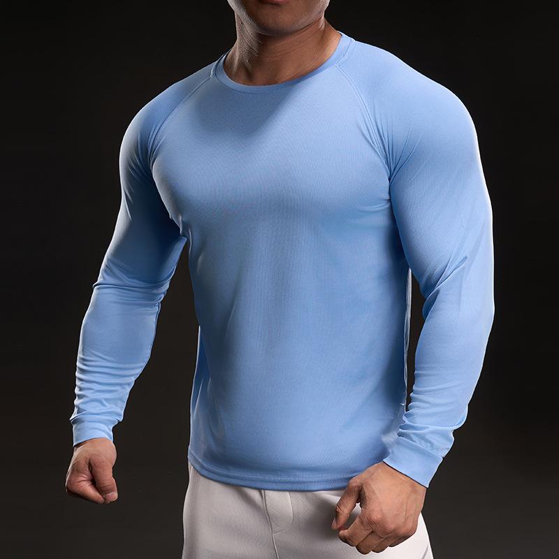 Spring Slim Long-sleeved Training Suit Casual Fashion Running Sports Fitness Outdoor T-shirt Men