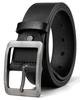 [Alphyly] Men's Genuine Leather Belt - Casual & Business Style - Buckle, Perforated, Adjustable, Large Sizes Available - Gift Idea